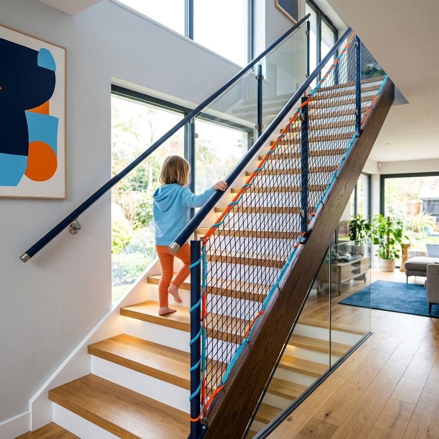 Staircase Safety Nets installation 3